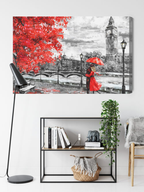 Obraz na płótnie Miasta Londyn z zakochaną parą Premium Canvas - obrazek 9