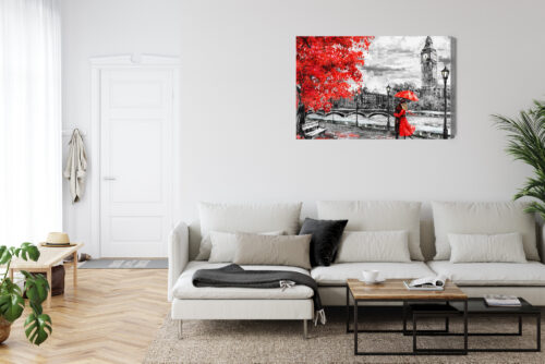 Obraz na płótnie Miasta Londyn z zakochaną parą Premium Canvas - obrazek 6