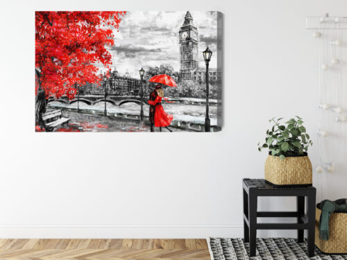 Obraz na płótnie Miasta Londyn z zakochaną parą Premium Canvas - obrazek 8