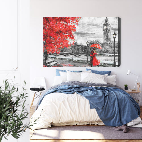 Obraz na płótnie Miasta Londyn z zakochaną parą Premium Canvas - obrazek 3