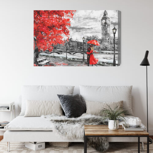 Obraz na płótnie Miasta Londyn z zakochaną parą Premium Canvas - obrazek 4