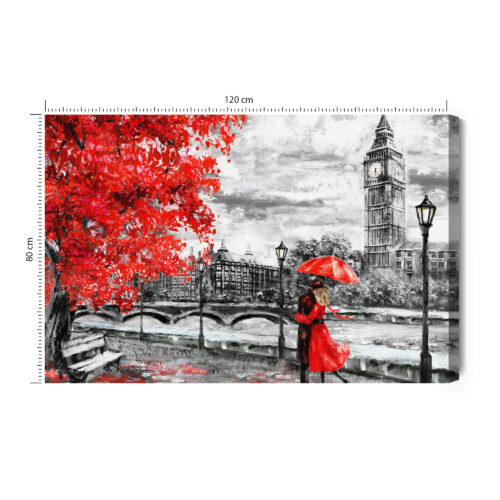 Obraz na płótnie Miasta Londyn z zakochaną parą Premium Canvas