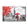 Obraz na płótnie Miasta Londyn z parą i czerwonym parasolem Premium Canvas