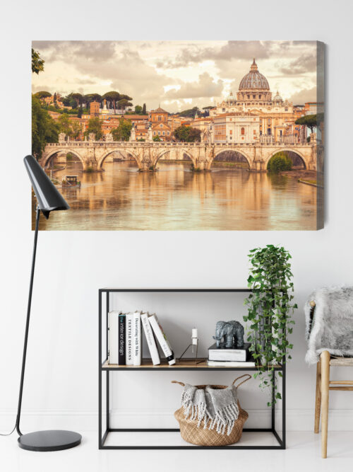 Obraz na płótnie Architektura Bazylika i most w Rzymie Premium Canvas - obrazek 9