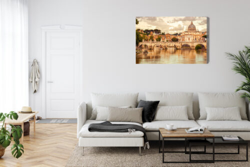 Obraz na płótnie Architektura Bazylika i most w Rzymie Premium Canvas - obrazek 6