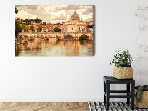 Obraz na płótnie Architektura Bazylika i most w Rzymie Premium Canvas - obrazek 8