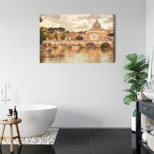 Obraz na płótnie Architektura Bazylika i most w Rzymie Premium Canvas - obrazek 5