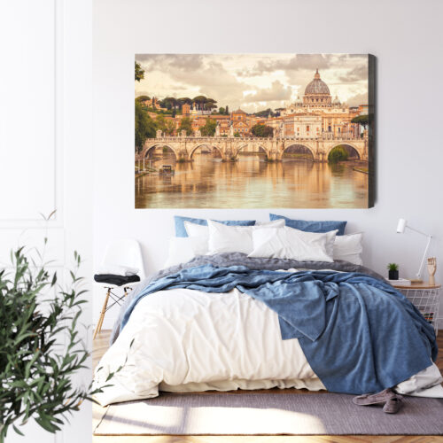 Obraz na płótnie Architektura Bazylika i most w Rzymie Premium Canvas - obrazek 3