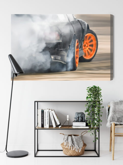 Obraz na płótnie Motoryzacja Driftujący samochód Premium Canvas - obrazek 9
