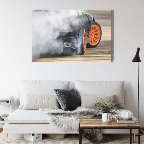 Obraz na płótnie Motoryzacja Driftujący samochód Premium Canvas - obrazek 4