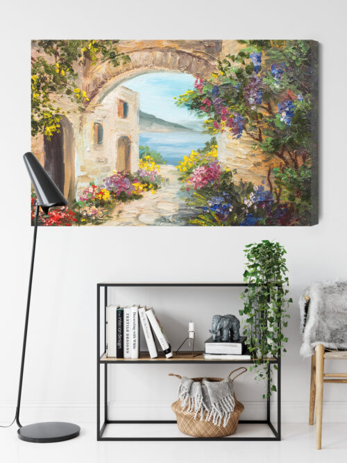 Obraz na płótnie Architektura Śródziemnomorski zaułek Premium Canvas - obrazek 9