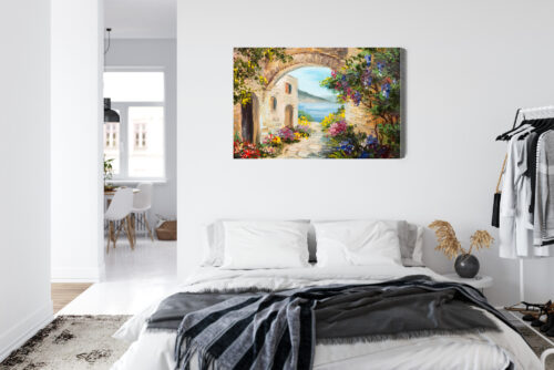 Obraz na płótnie Architektura Śródziemnomorski zaułek Premium Canvas - obrazek 7