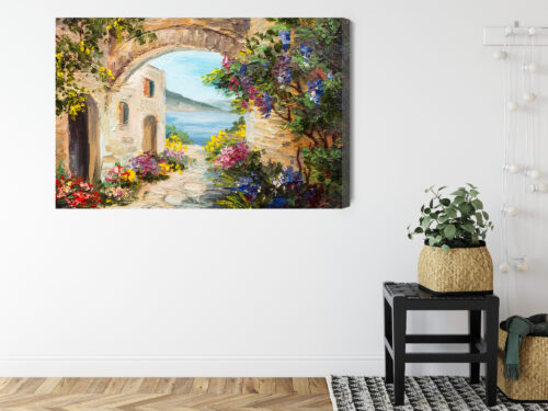 Obraz na płótnie Architektura Śródziemnomorski zaułek Premium Canvas - obrazek 8