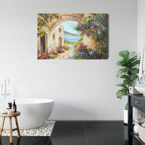 Obraz na płótnie Architektura Śródziemnomorski zaułek Premium Canvas - obrazek 5
