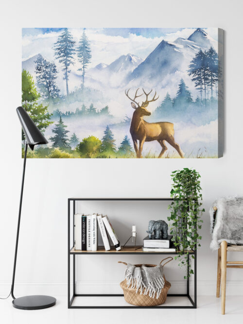 Obraz na płótnie Zwierzęta Jeleń w górach Premium Canvas - obrazek 9