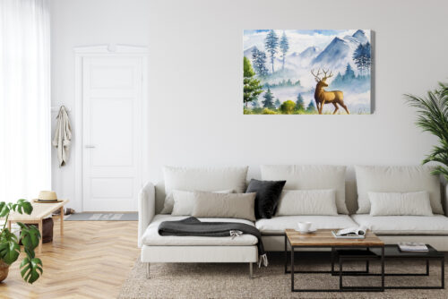 Obraz na płótnie Zwierzęta Jeleń w górach Premium Canvas - obrazek 6