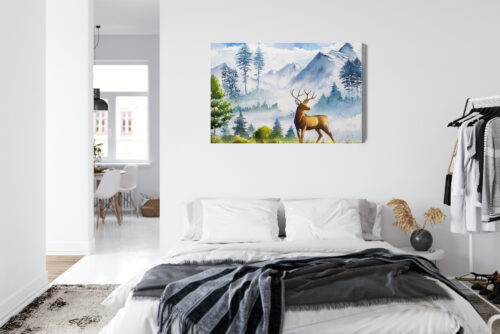 Obraz na płótnie Zwierzęta Jeleń w górach Premium Canvas - obrazek 7