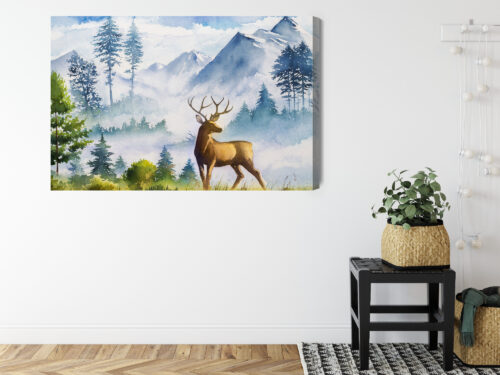 Obraz na płótnie Zwierzęta Jeleń w górach Premium Canvas - obrazek 8