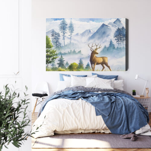 Obraz na płótnie Zwierzęta Jeleń w górach Premium Canvas - obrazek 3