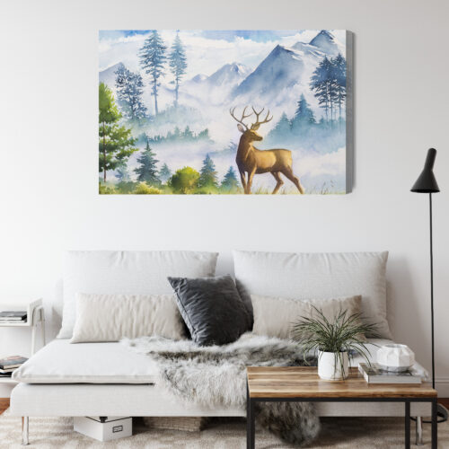 Obraz na płótnie Zwierzęta Jeleń w górach Premium Canvas - obrazek 4
