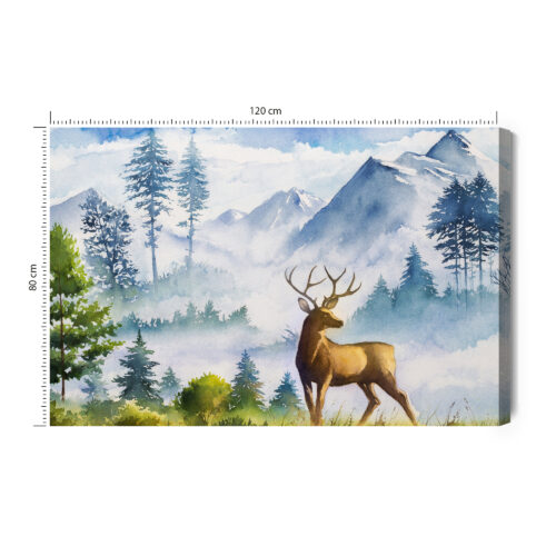 Obraz na płótnie Zwierzęta Jeleń w górach Premium Canvas