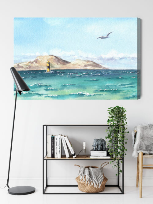 Obraz na płótnie Natura Morze z latarnią Premium Canvas - obrazek 9