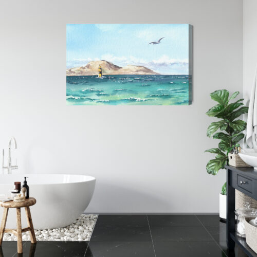 Obraz na płótnie Natura Morze z latarnią Premium Canvas - obrazek 5