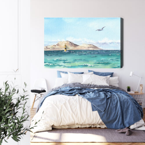 Obraz na płótnie Natura Morze z latarnią Premium Canvas - obrazek 3