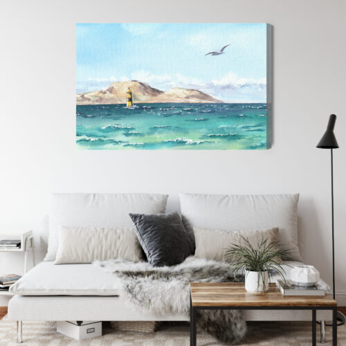 Obraz na płótnie Natura Morze z latarnią Premium Canvas - obrazek 4