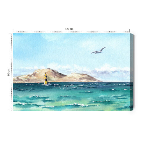 Obraz na płótnie Natura Morze z latarnią Premium Canvas