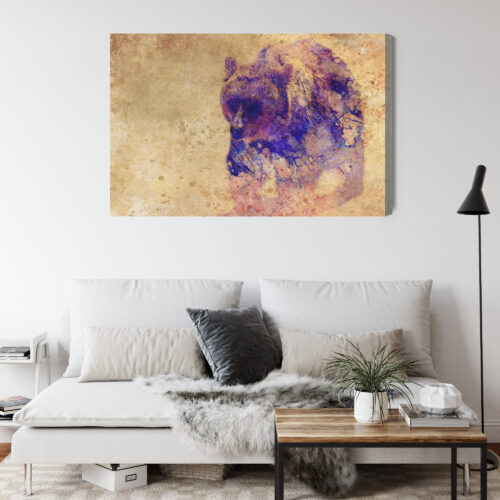 Obraz na płótnie Zwierzęta Premium Canvas Niedźwiedź akwarela - obrazek 4
