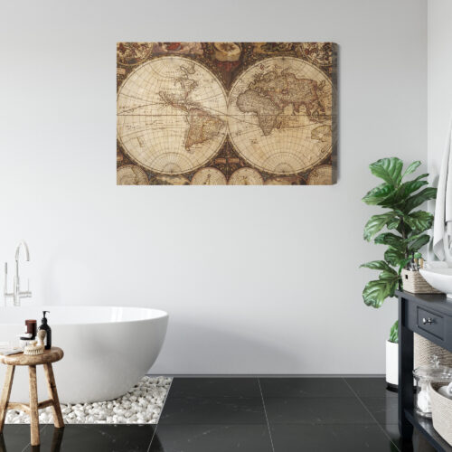 Obraz na płótnie Mapa Premium Canvas Antyczna mapa świata retro - obrazek 5
