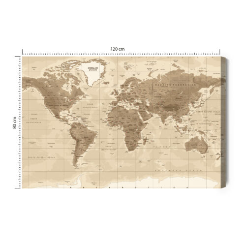 Obraz na płótnie Mapa Premium Canvas Świat w stylu vintage sepia