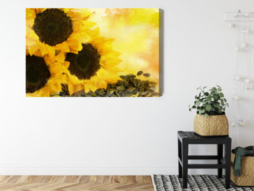 Obraz na płótnie Natura Premium Canvas Słoneczniki i pestki - obrazek 8