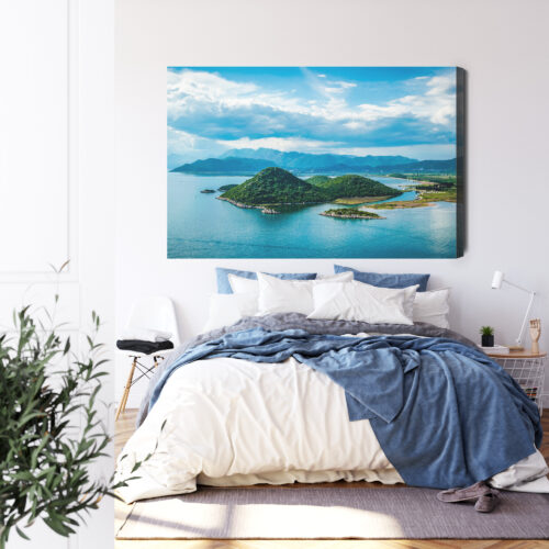 Obraz na płótnie Natura Premium Canvas Zielone wyspy i błękitna woda - obrazek 3