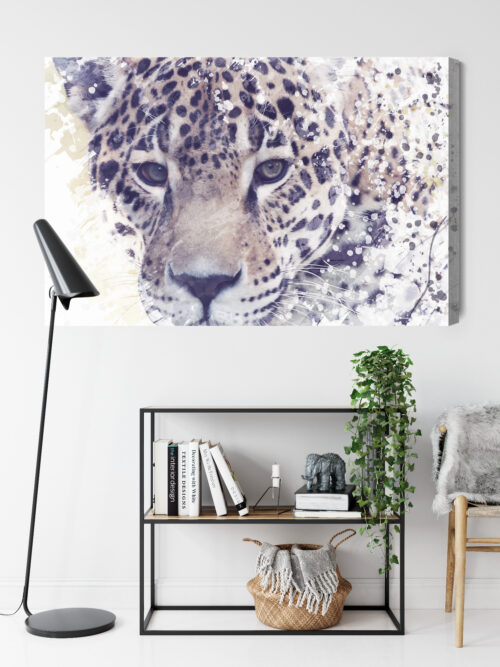 Obraz na płótnie Zwierzęta Premium Canvas Lampart z bliska w białych plamkach - obrazek 9