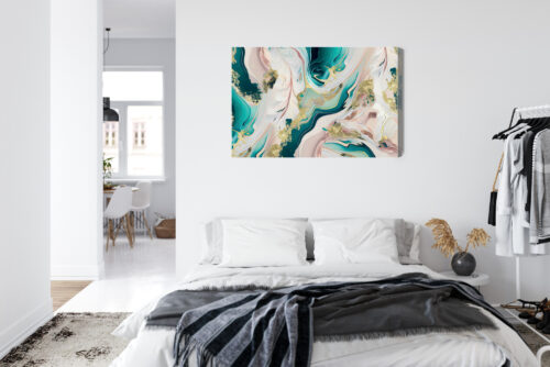 Obraz na płótnie Abstrakcja Turkus Złoto Marmurkowy wzór  Premium Canvas - obrazek 7