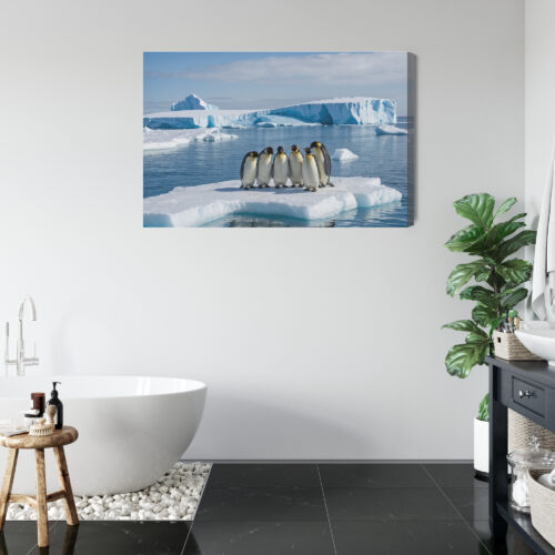 Obraz na płótnie Pingwiny na krze Antarktyda Fotografia  Premium Canvas - obrazek 5