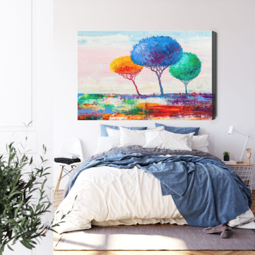 Obraz na płótnie Drzewa Abstrakcja Kolory  Premium Canvas - obrazek 3