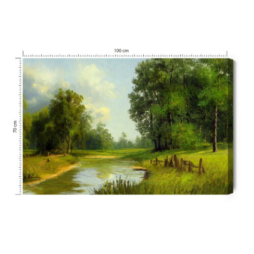 Obraz na płótnie Krajobraz Olejny Rzeka  Premium Canvas
