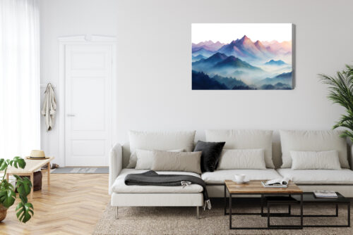 Obraz na płótnie Góry Akwarela Panorama  Premium Canvas - obrazek 6