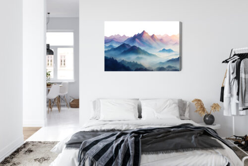 Obraz na płótnie Góry Akwarela Panorama  Premium Canvas - obrazek 7