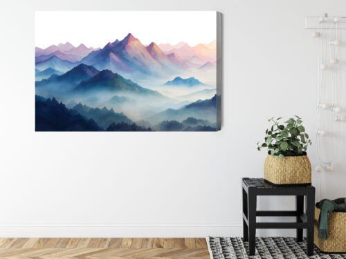Obraz na płótnie Góry Akwarela Panorama  Premium Canvas - obrazek 8