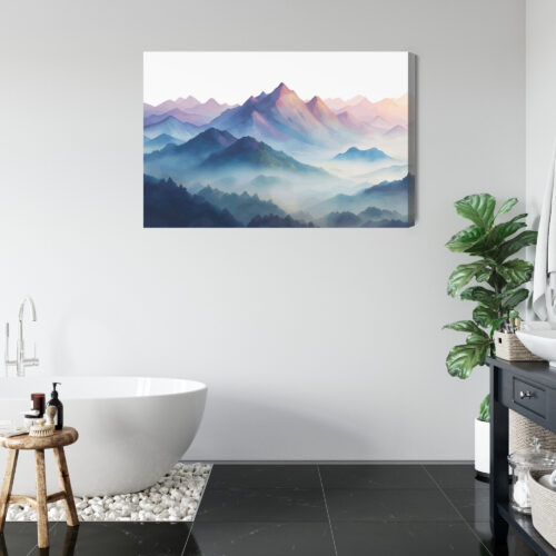 Obraz na płótnie Góry Akwarela Panorama  Premium Canvas - obrazek 5