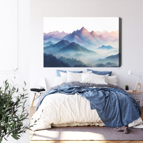 Obraz na płótnie Góry Akwarela Panorama  Premium Canvas - obrazek 3