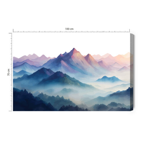 Obraz na płótnie Góry Akwarela Panorama  Premium Canvas