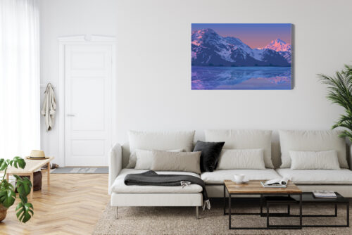Obraz na płótnie Góry Ilustracja Odbicie  Premium Canvas - obrazek 6