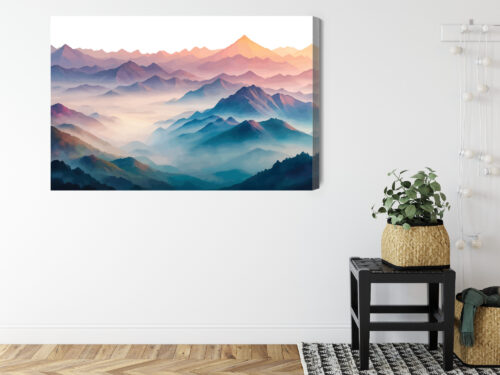 Obraz na płótnie Góry Abstrakcja Mgła  Premium Canvas - obrazek 8