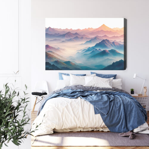Obraz na płótnie Góry Abstrakcja Mgła  Premium Canvas - obrazek 3