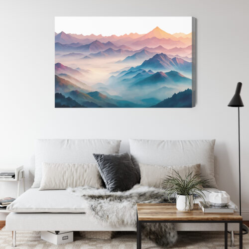 Obraz na płótnie Góry Abstrakcja Mgła  Premium Canvas - obrazek 4